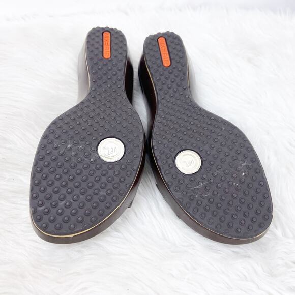 Cole Haan 8 B Womens Brown Leather Slide Wedge Sandals - Picture 8 of 8
